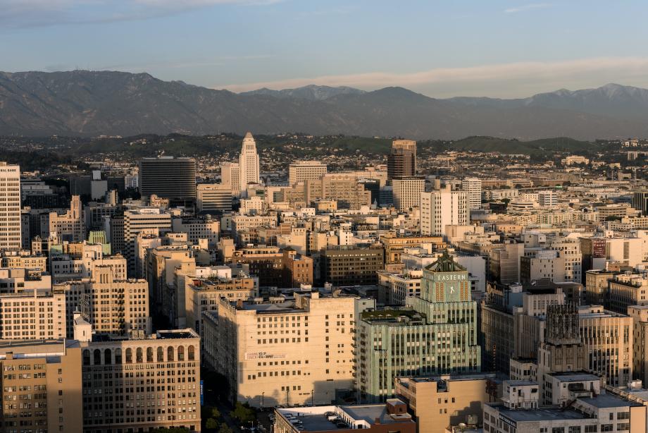 Skyline view of Los Angeles, California